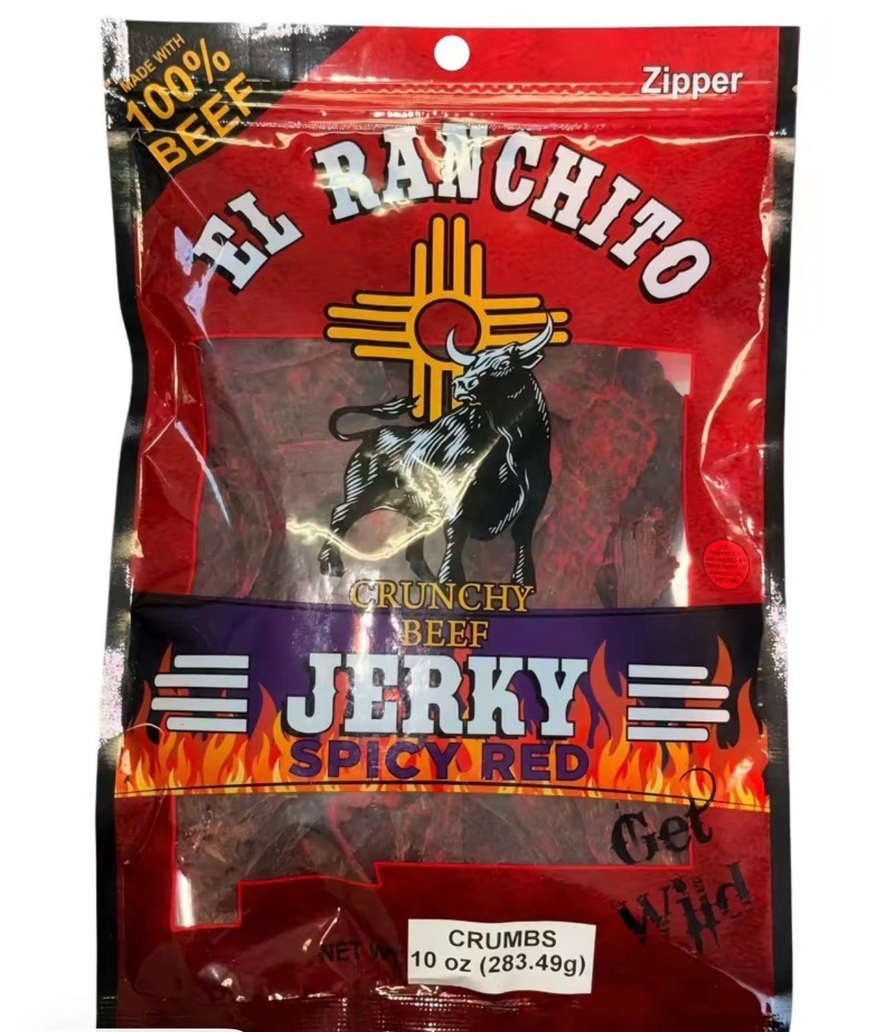 El Ranchito Crunchy Beef Jerky Spicy Red Crumbs 10oz Pedaceria