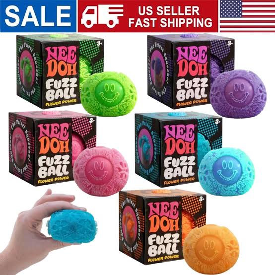 NeeDoh Wonder Flower Power Fuzz Ball Toy Squishy Stress Ball NeeDoh Fuzzbal