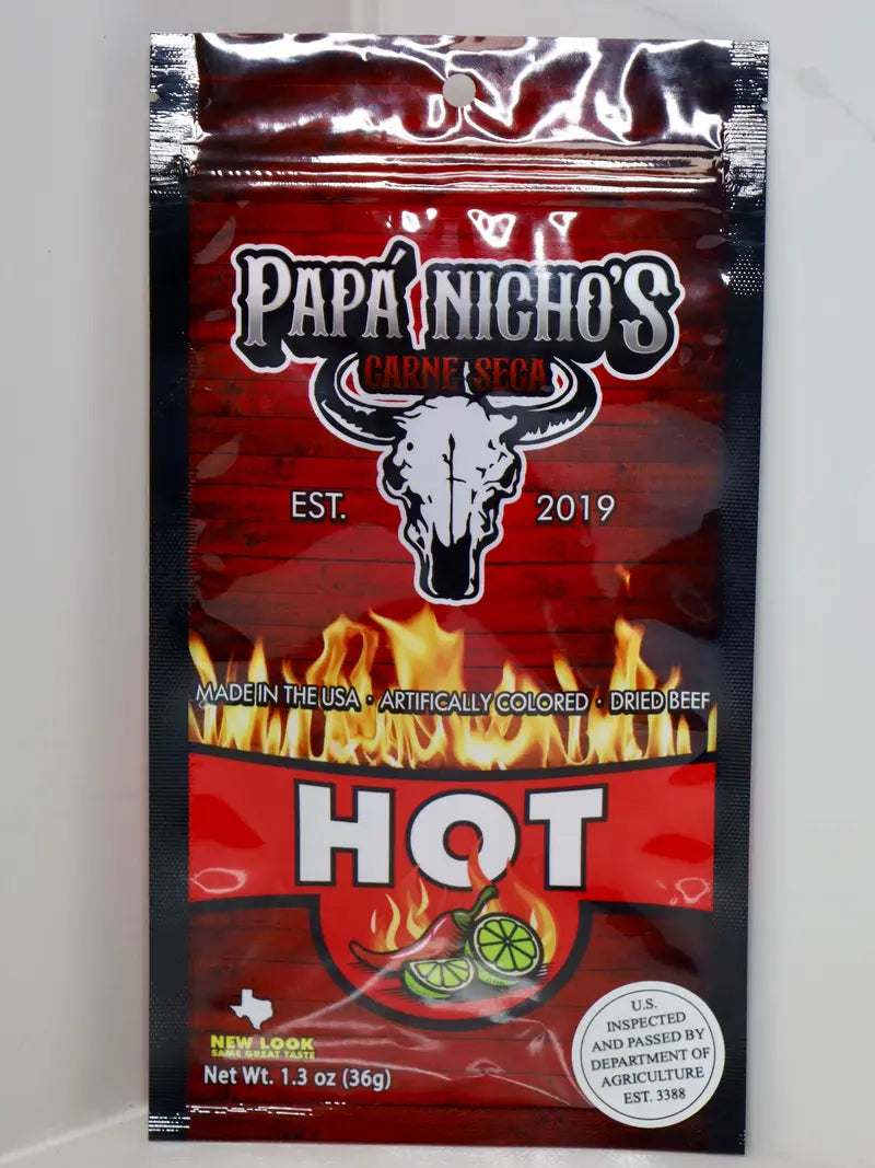 Papa Nichos RED POWDER HOT Beef Jerky - Carne Seca