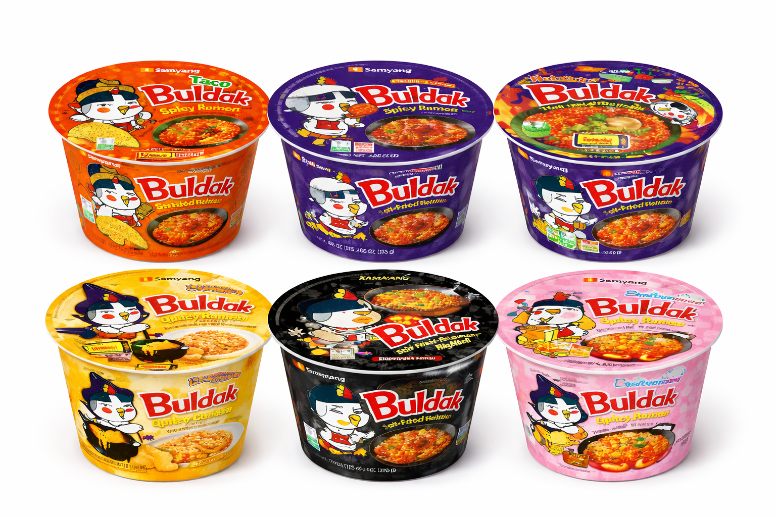Buldak Variety Flavored Cups