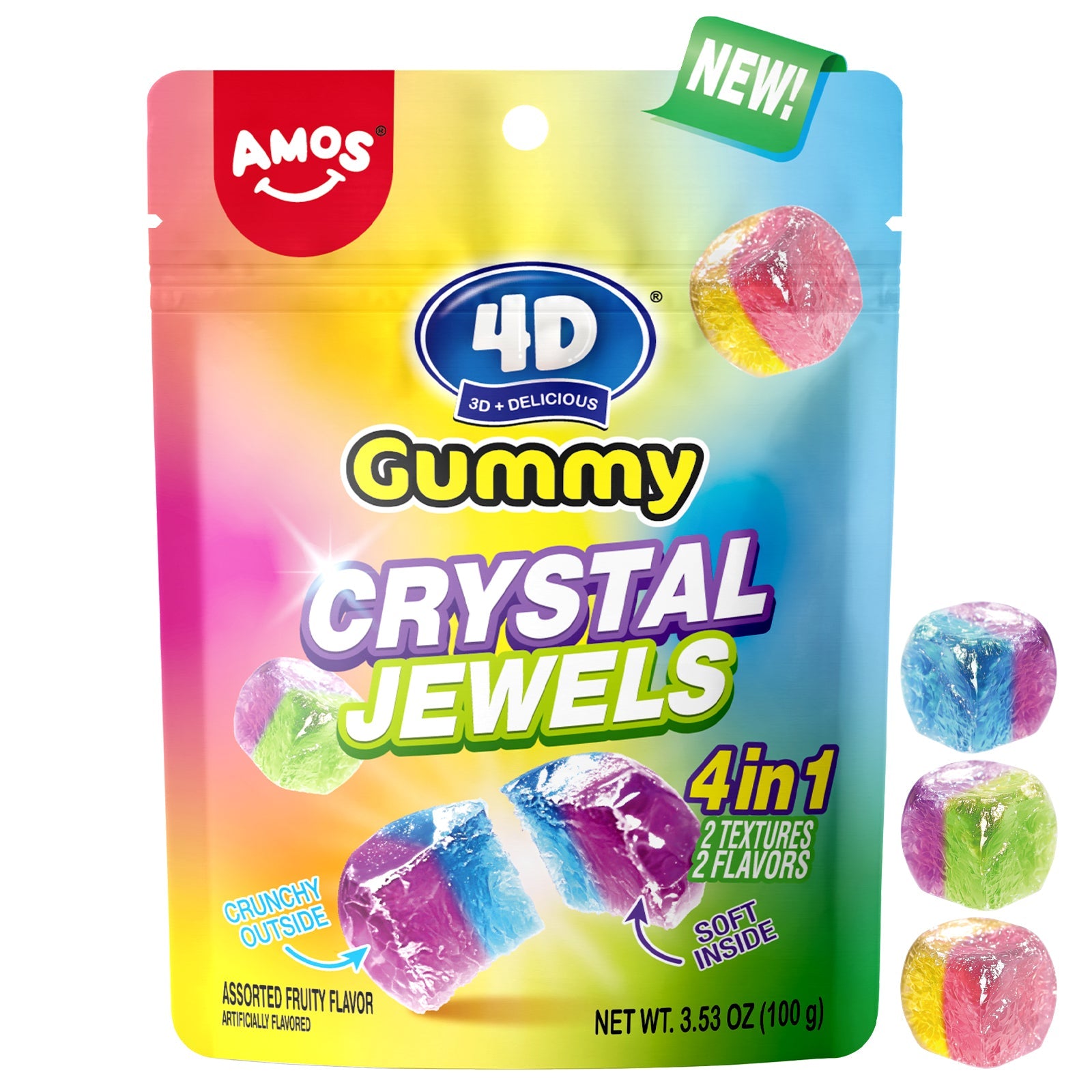 Amos 4D Crystal Jewels Gummy - 100g
