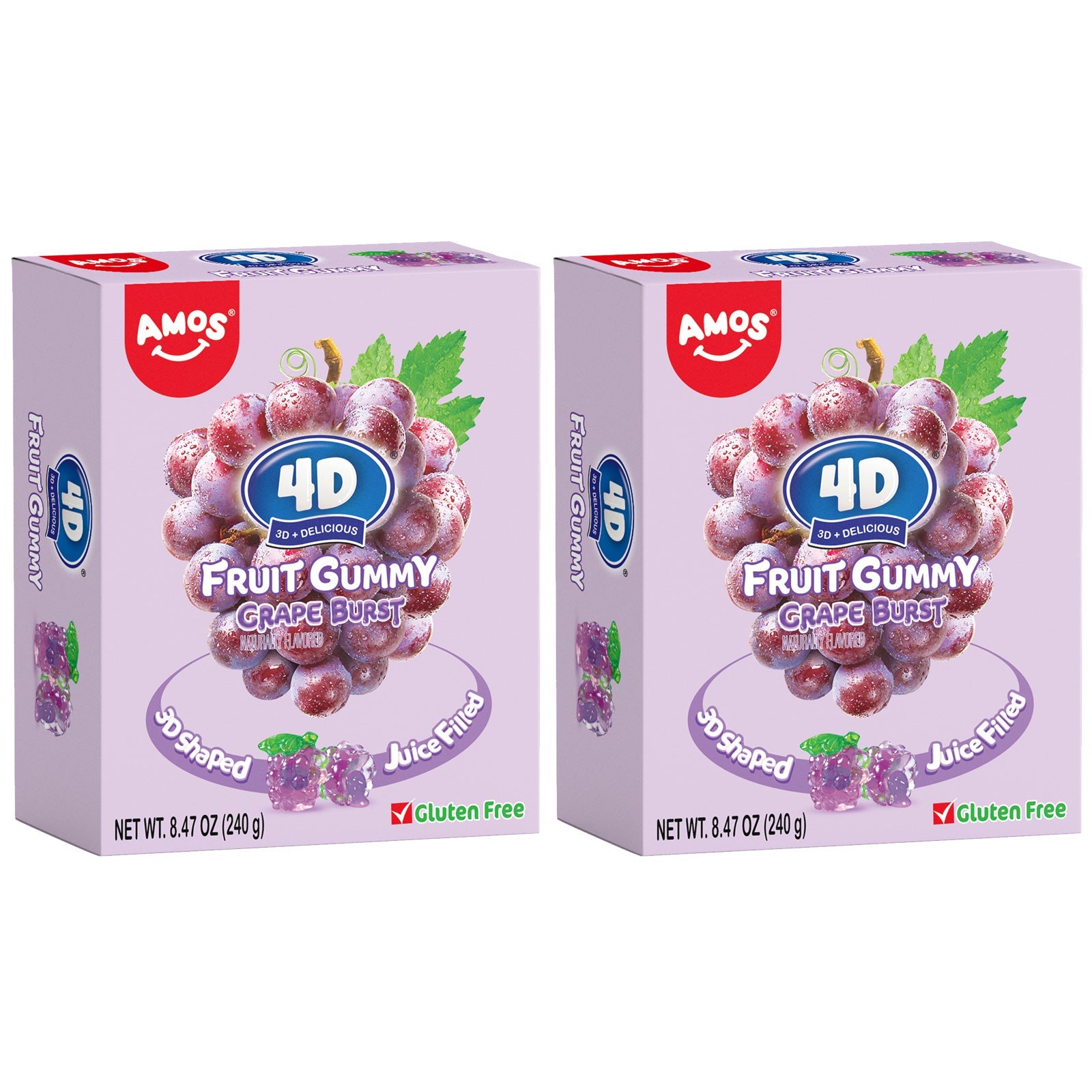 4D Fruit Gummy -Grape Burst Juice Filled- 240g