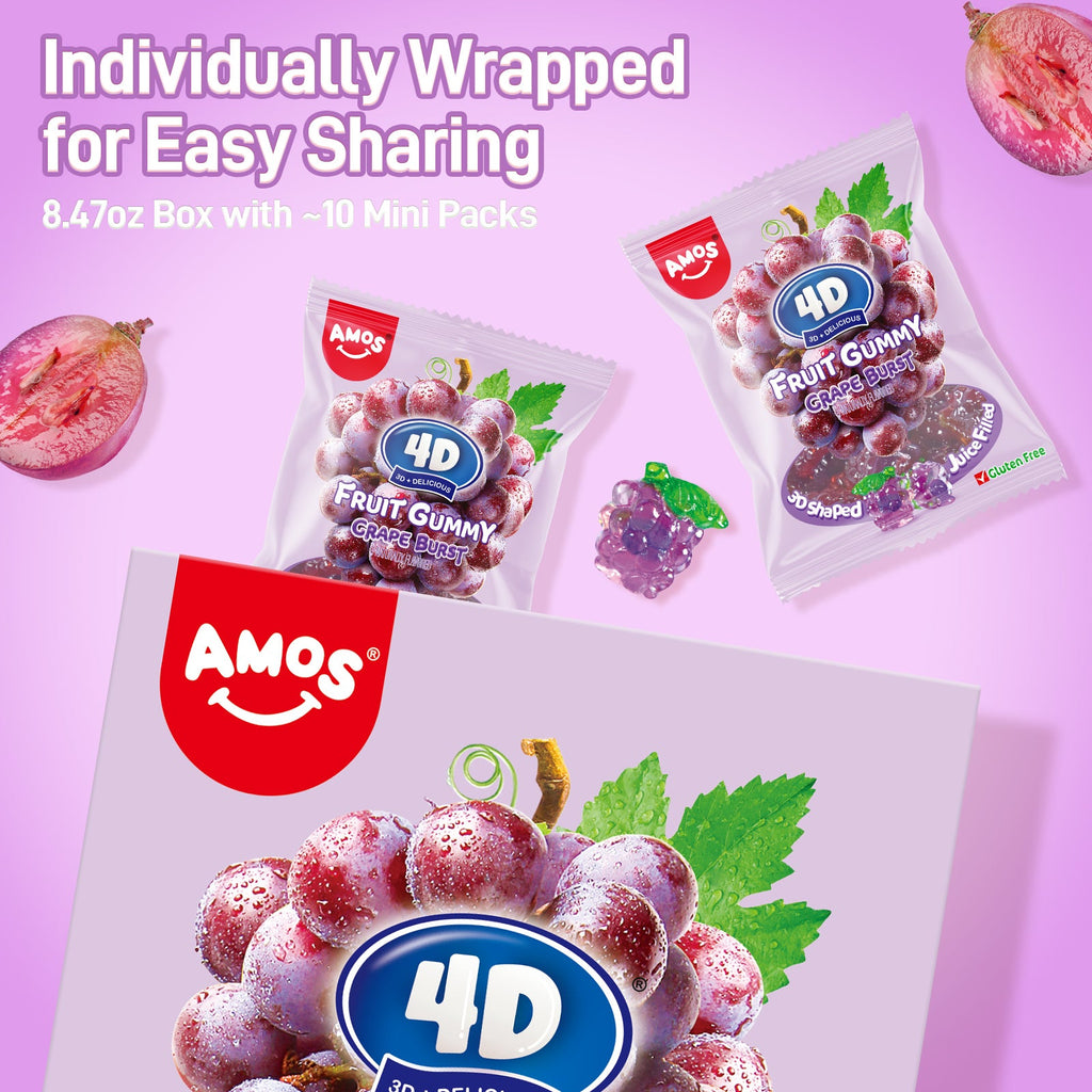 4D Fruit Gummy -Grape Burst Juice Filled- 240g