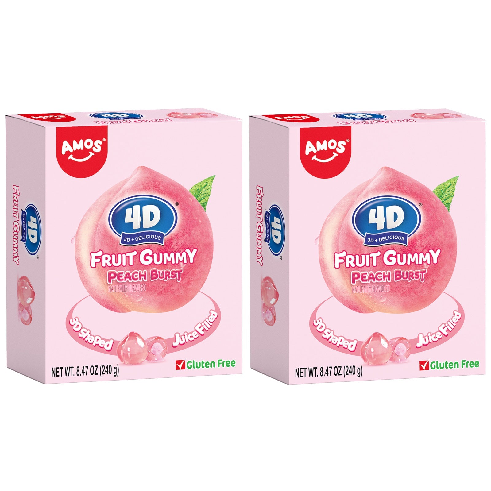 4D Fruit Gummy -Peach Burst Juice Filled- 240g
