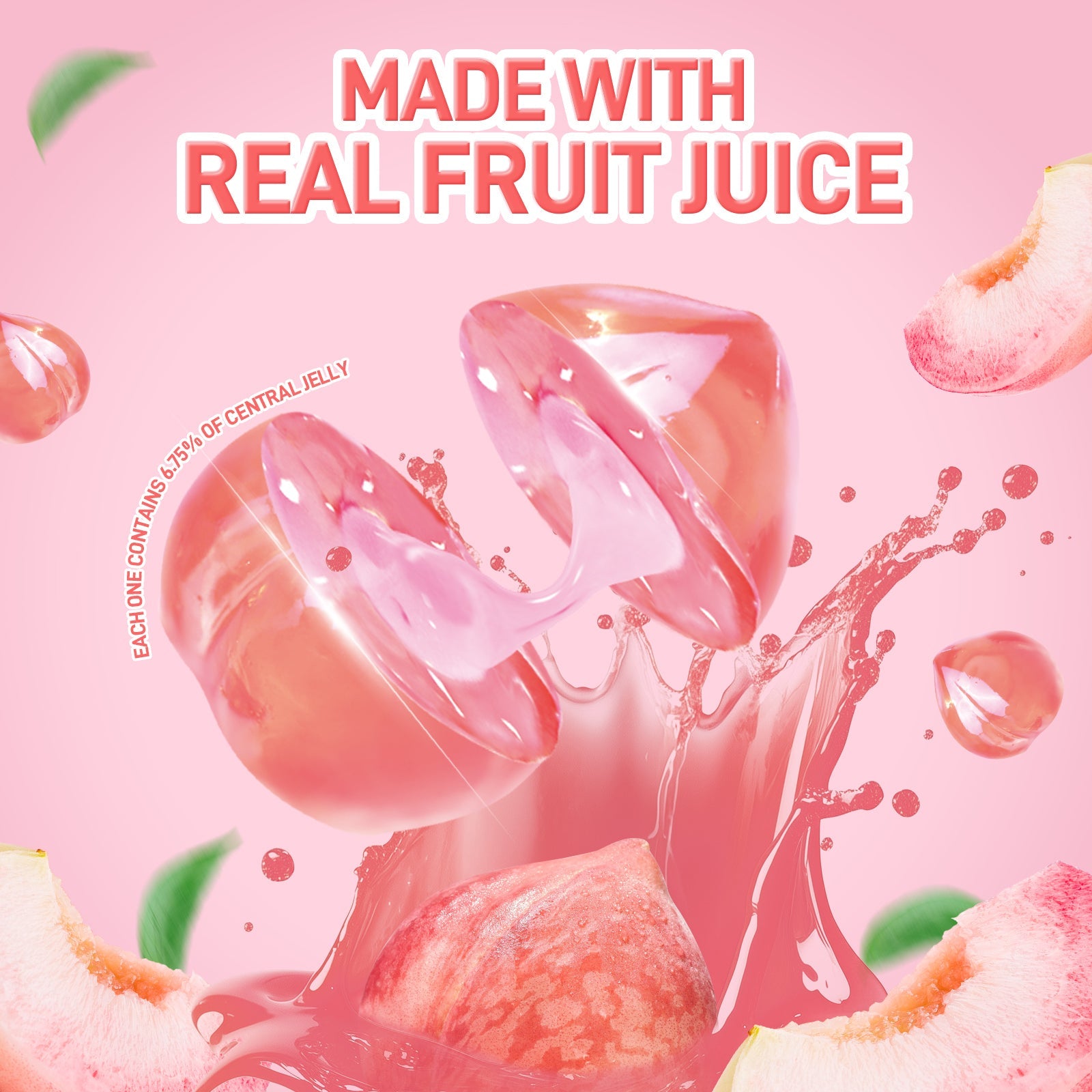 4D Fruit Gummy -Peach Burst Juice Filled- 240g