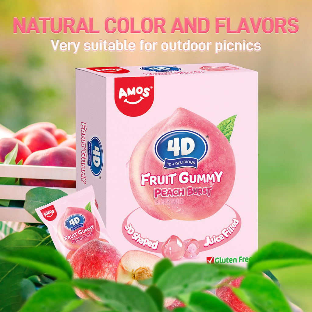 4D Fruit Gummy -Peach Burst Juice Filled- 240g