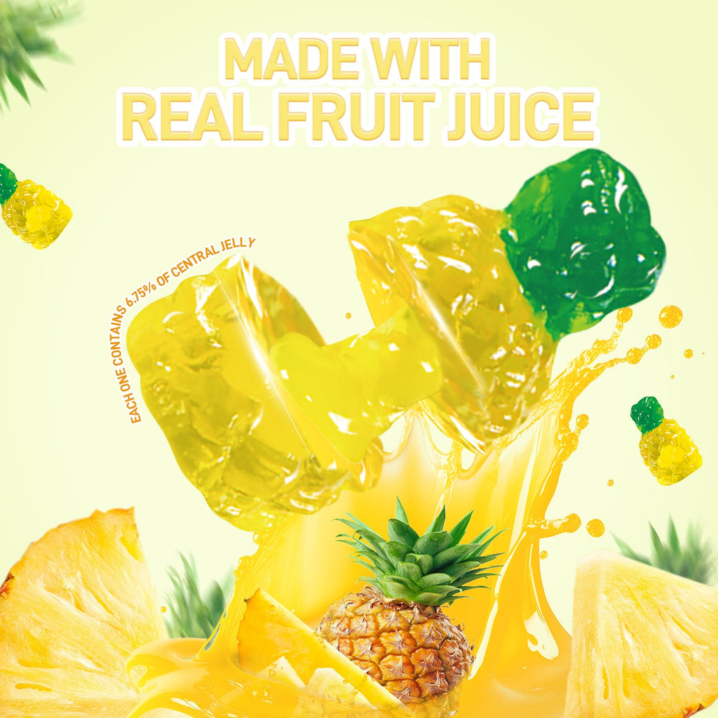 4D Fruit Gummy -Pineapple Burst Juice Filled- 240g