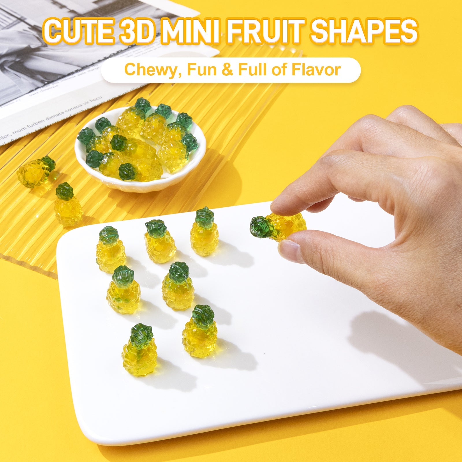 4D Fruit Gummy -Pineapple Burst Juice Filled- 240g