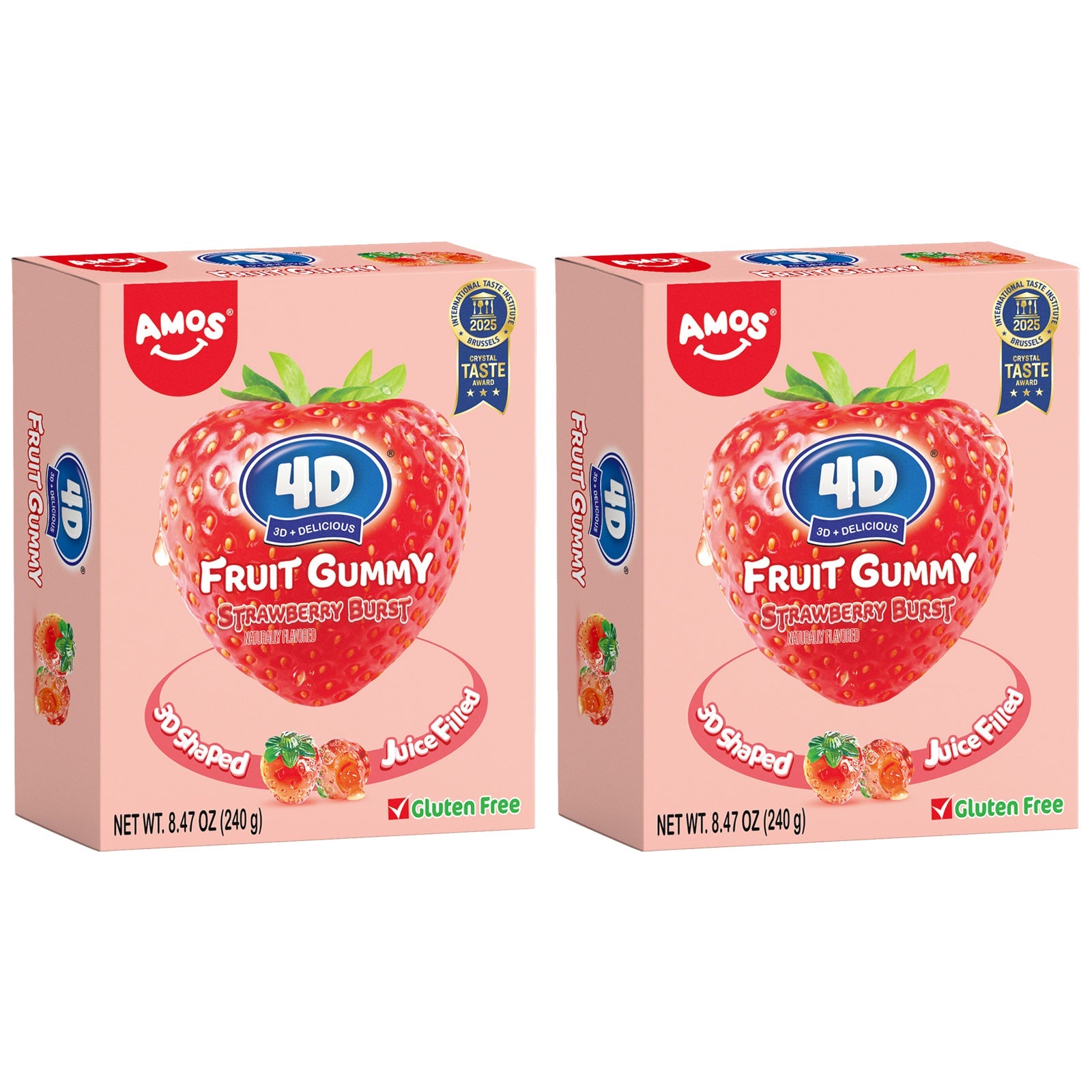 4D Fruit Gummy -Strawberry Burst Juice Filled- 240g