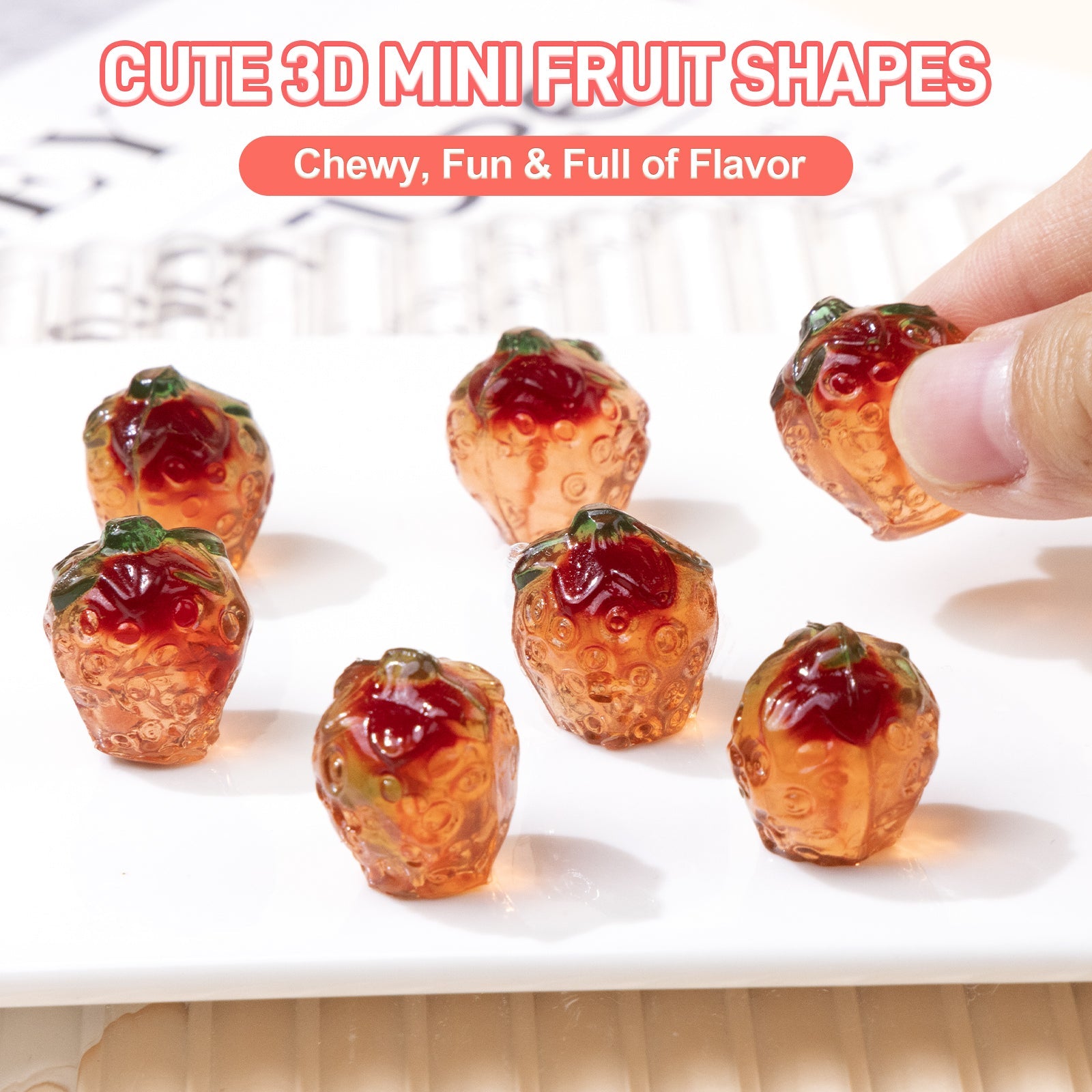 4D Fruit Gummy -Strawberry Burst Juice Filled- 240g