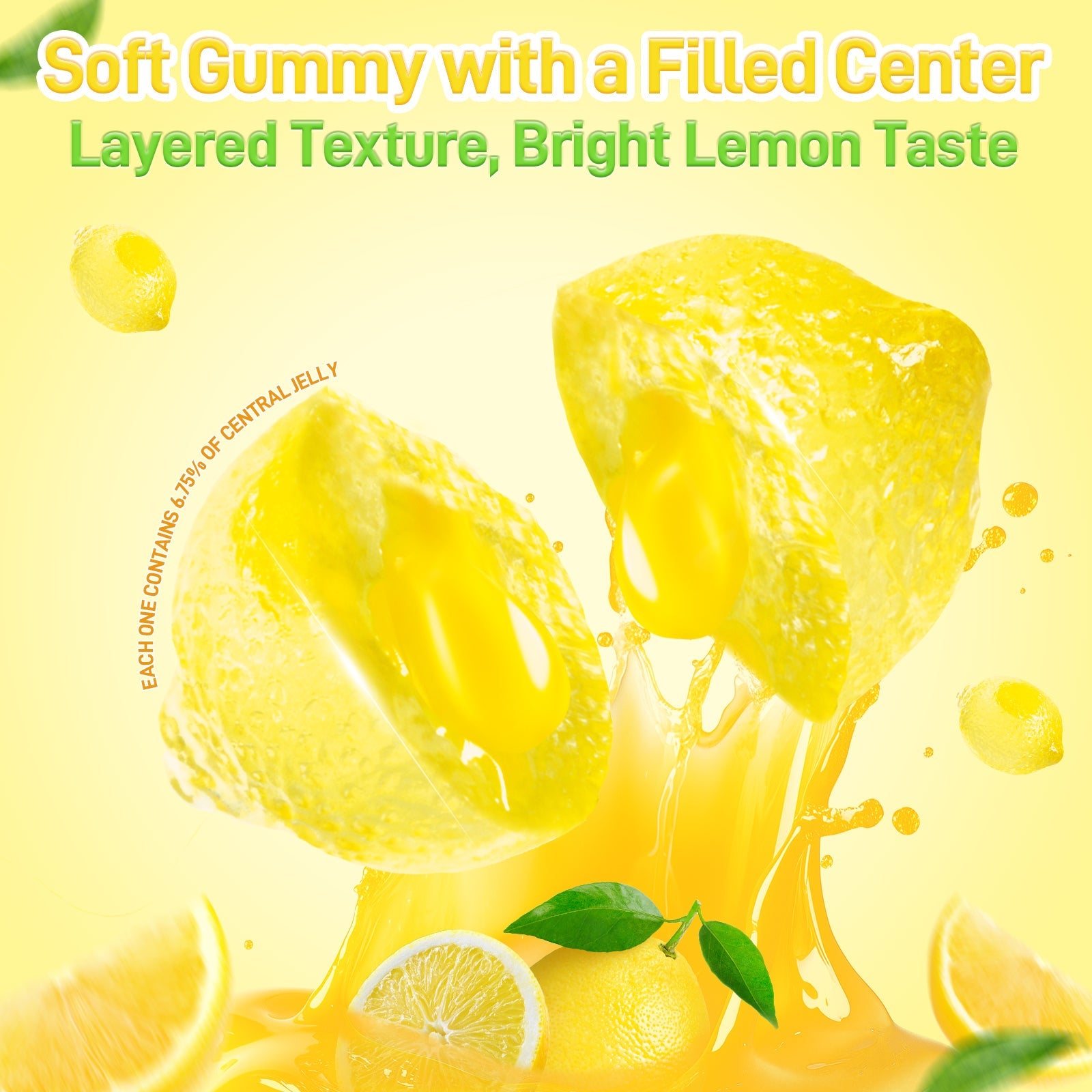 4D Fruit Gummy -Lemon Burst Juice Filled- 240g
