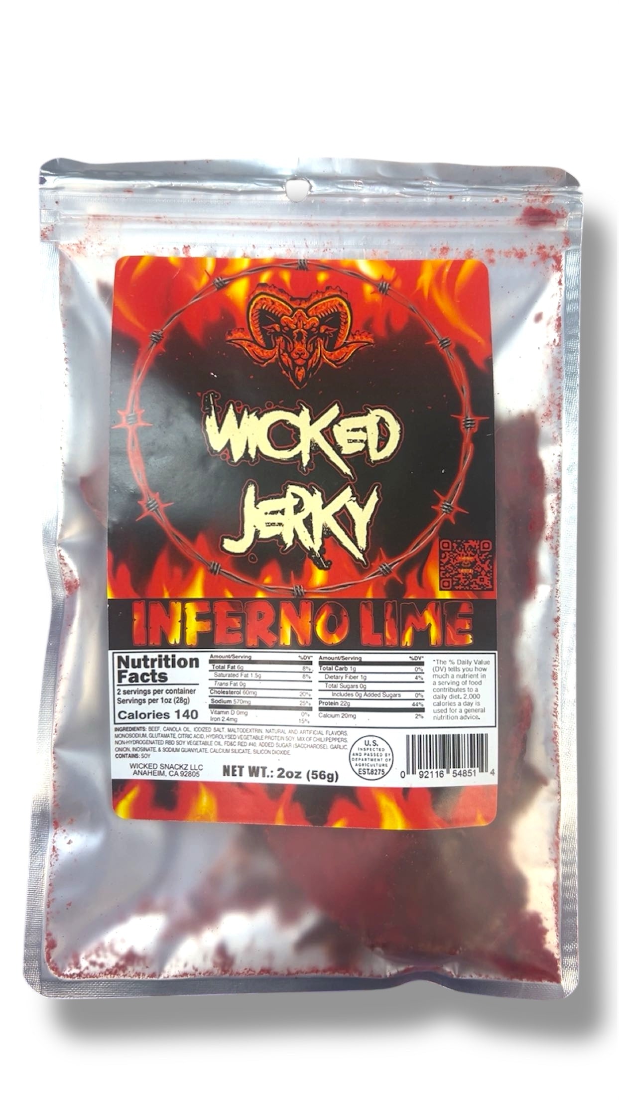 Wicked Jerky Inferno Lime 2.5oz