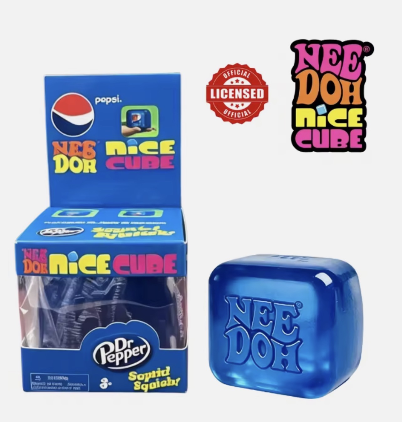 NeeDoh Schylling Jellyfish & Nice Cube sensory toy - Blue