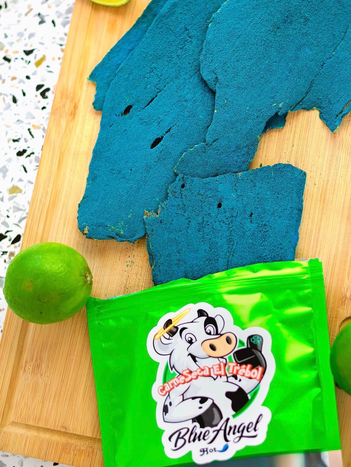 Carne Seca El Trebol Blue Angel Hot  2.5 oz