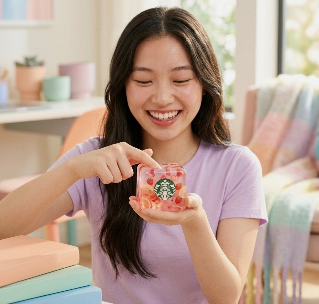 Starbucks Strawberry Acai Lemonade Squishy Nice Cube Limited Edition Fidget Toy