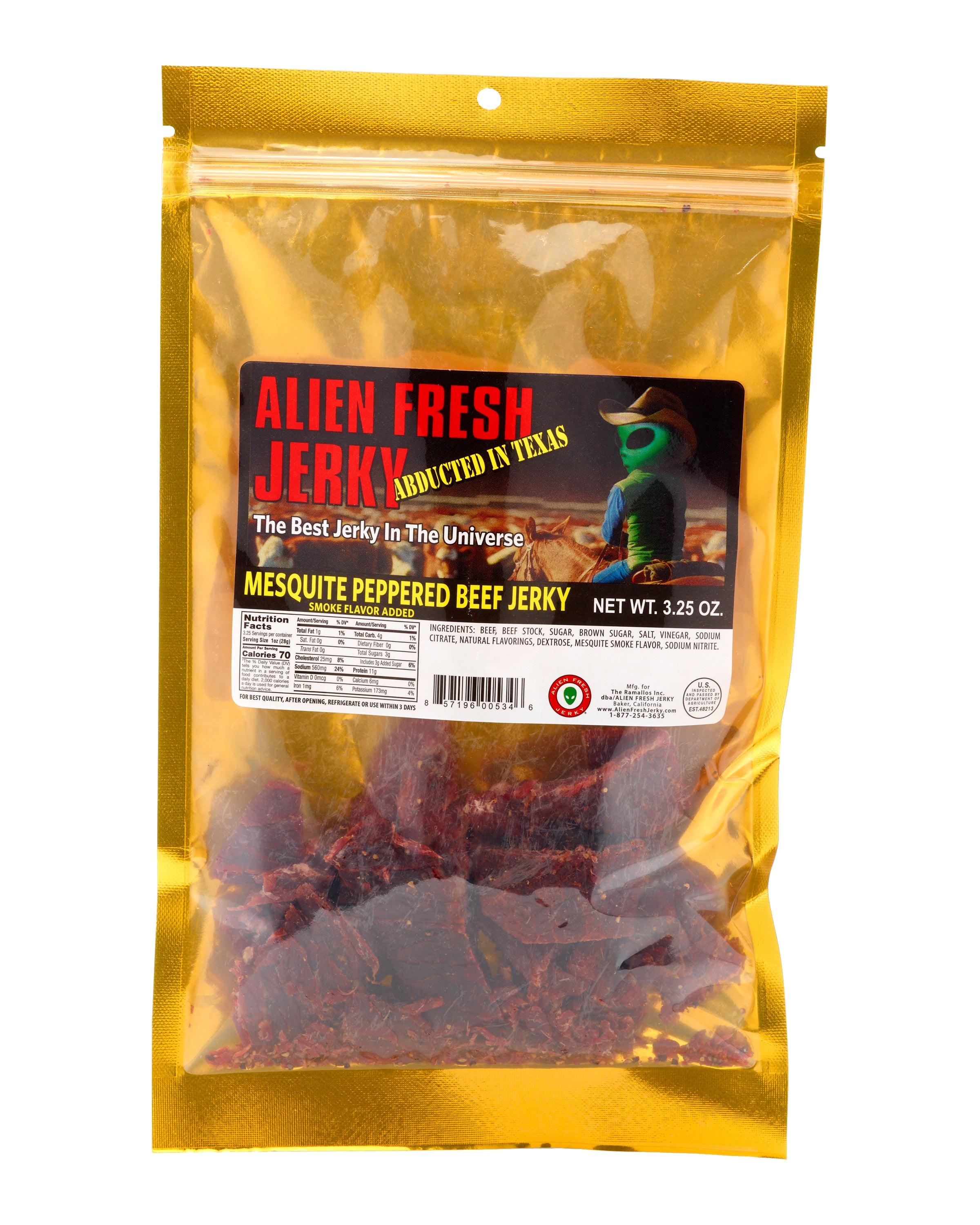Alien Fresh Jerky TX Style Mesquite Peppered Beef Jerky - 3.25oz