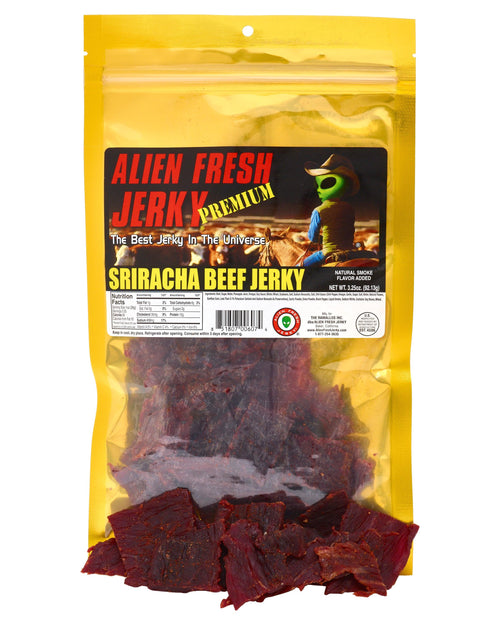 Alien Fresh Jerky Box of 25 | Sriracha Beef Jerky (3.25 oz)