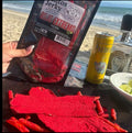 ROJO EXTREMO Spicy Red Jerky - Santos Carne Seca Hot Red Seasoning, Dehydrated Jerky, Dried Meat Snacks, Dry Beef, High Protein 3oz