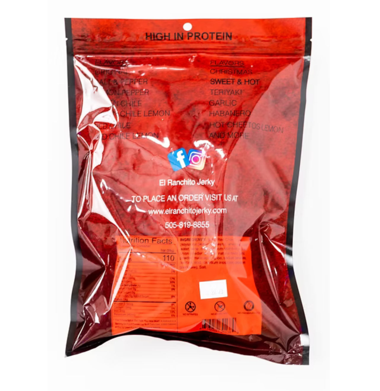 El Ranchito Carne Seca Sweet & Hot  Jerky Crunchy Beef 6 OZ