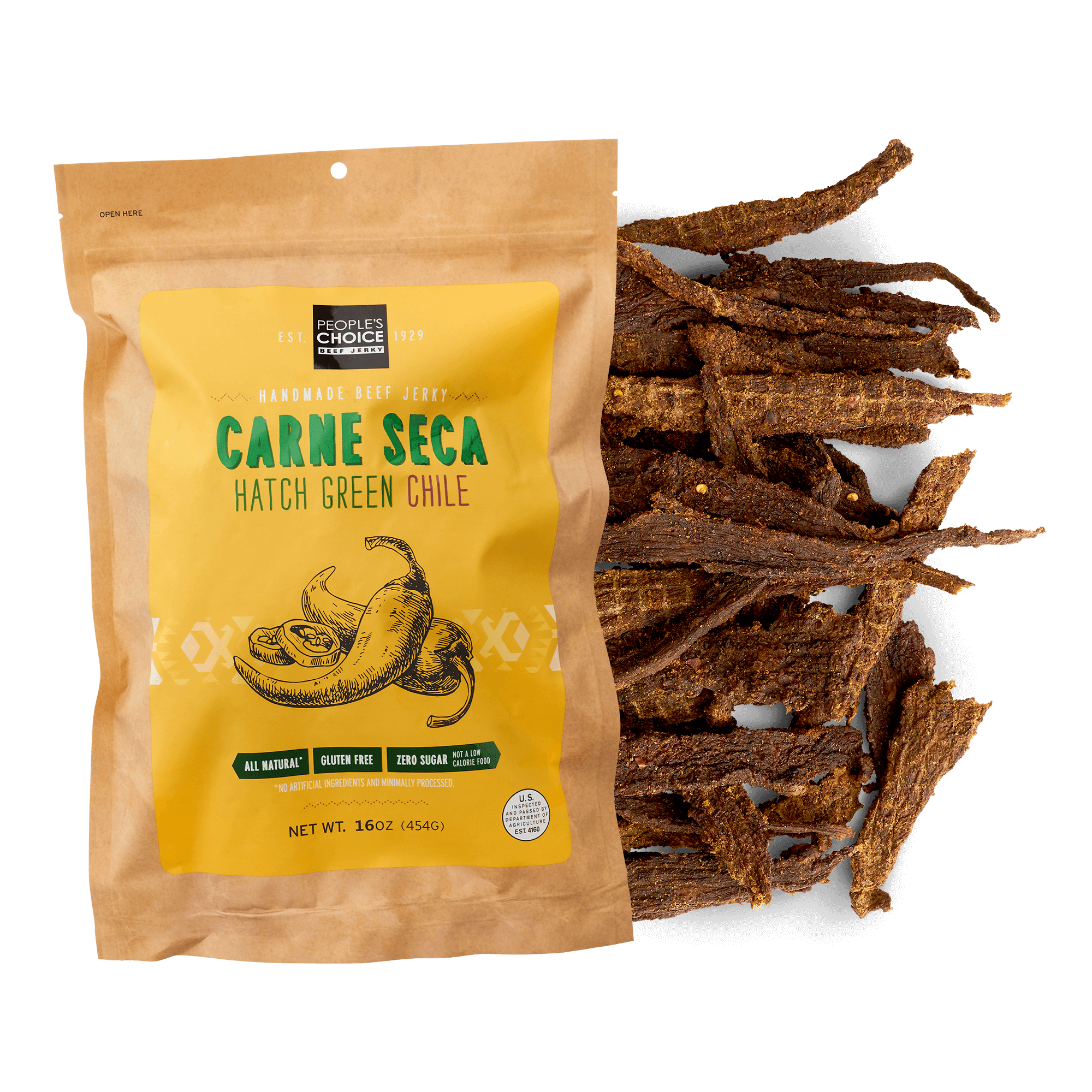 CARNE SECA - HATCH GREEN CHILE BEEF JERKY