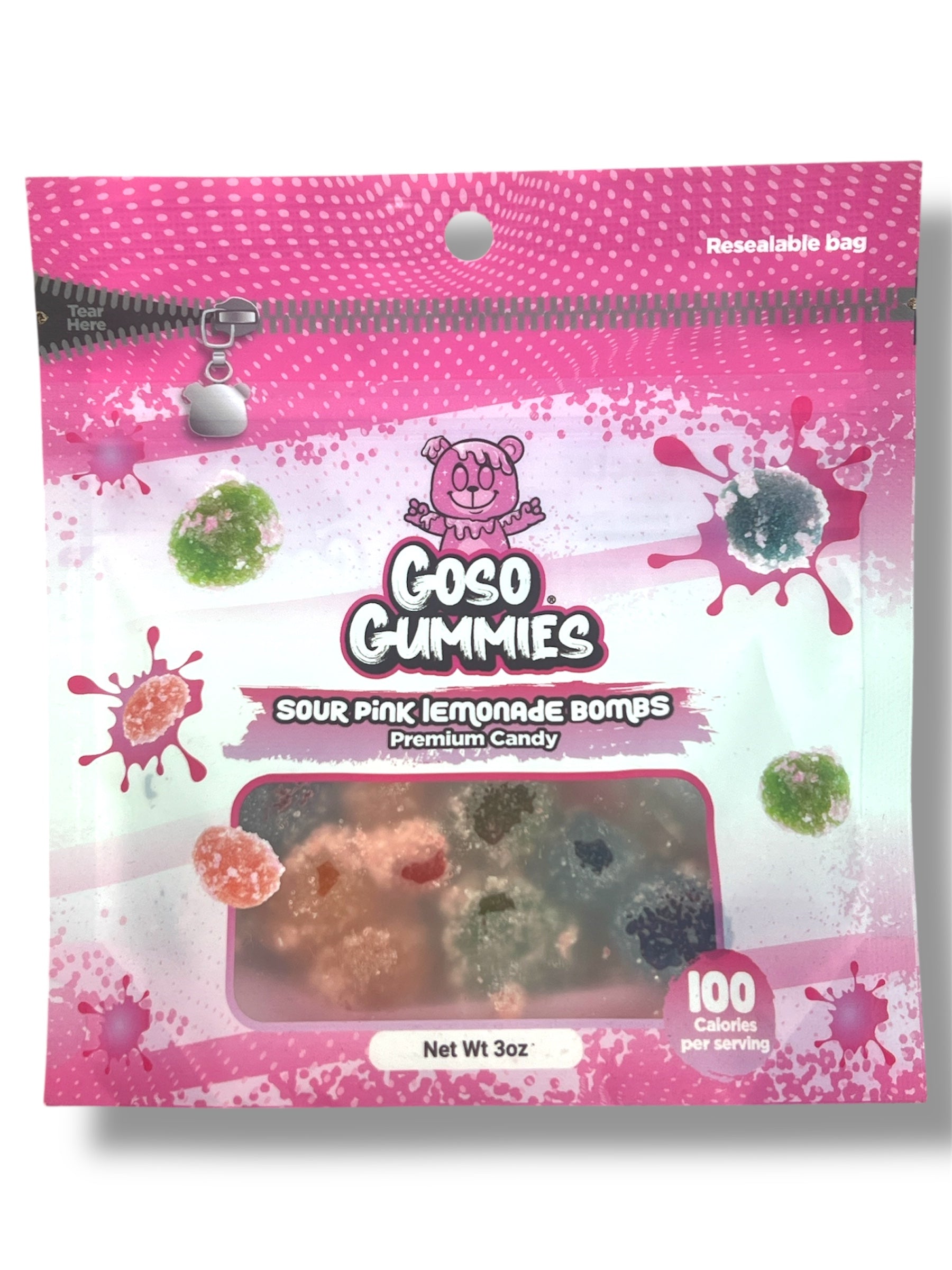 GosoGummies Sour Pink Lemonades  Bombs 3 oz