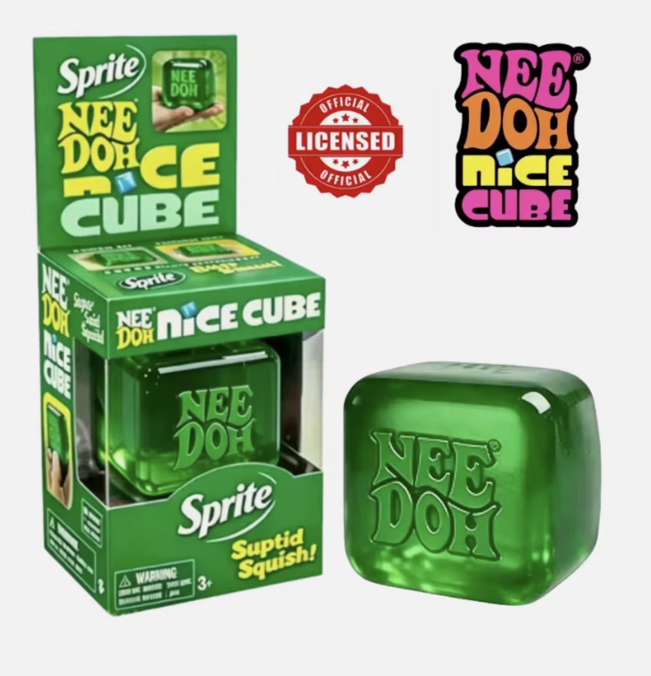 NeeDoh Sprite Schylling Jellyfish & Nice Cube sensory toy - Green