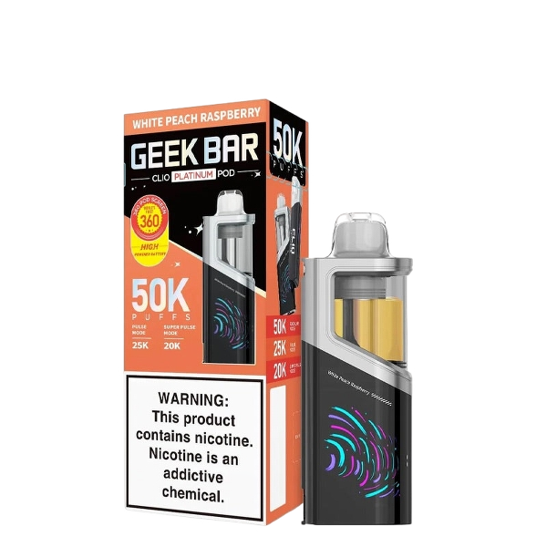 Geek Bar Clio Platinum 50K Pod White Peach Raspberry