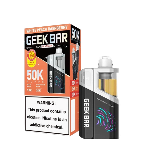 Geek Bar Clio Platinum 50K Kit White Peach Raspberry