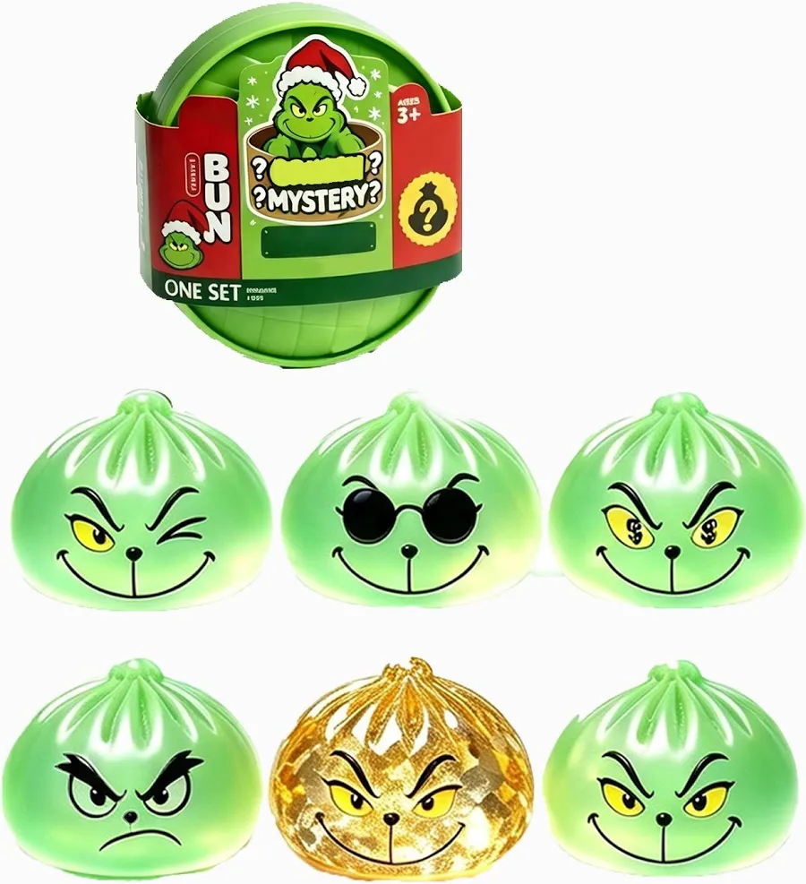 Grinch Mystery Bun Squishy