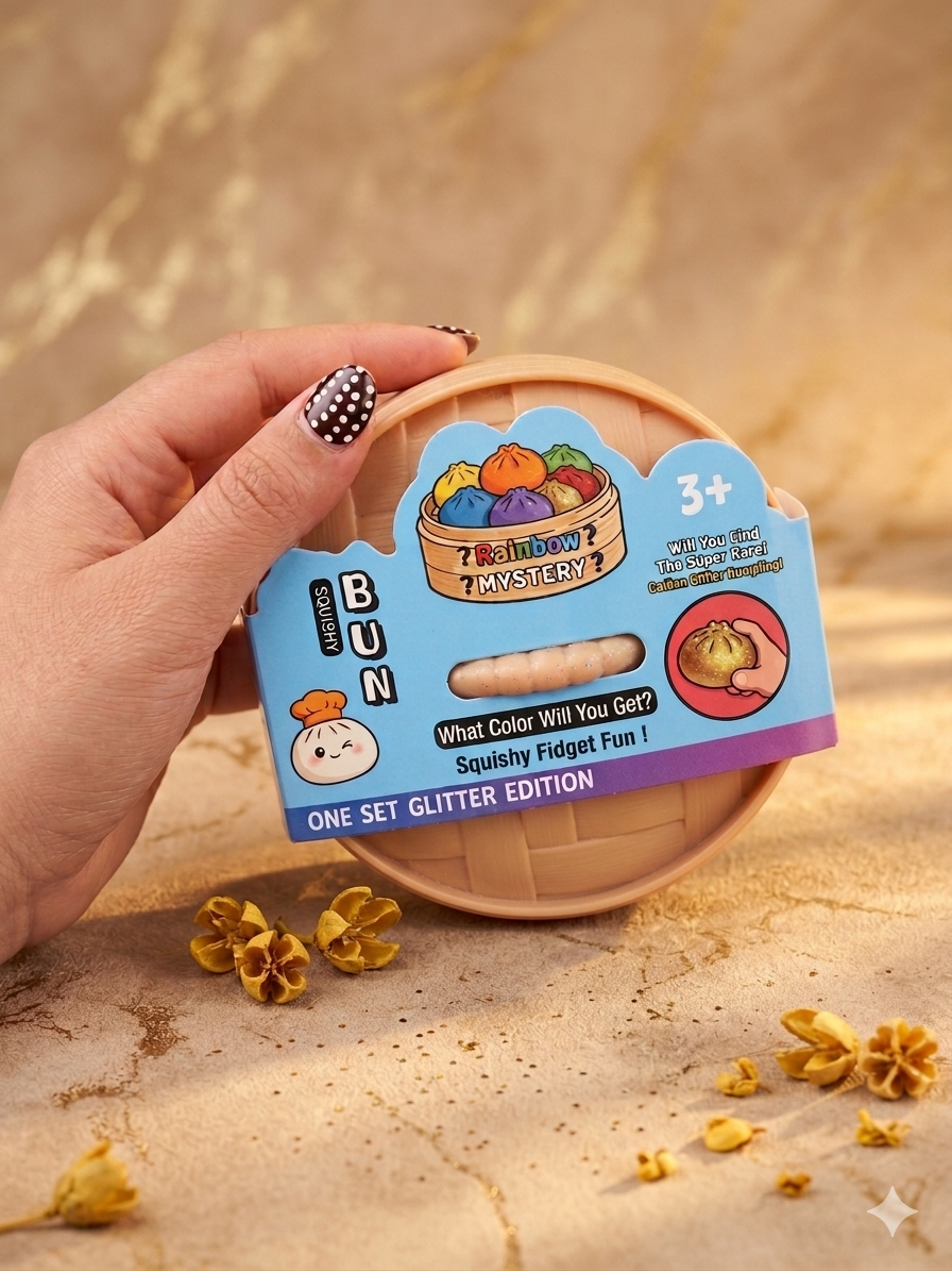 Mystery Dumpling Squishy Glitter NEW HOT🔥VIRAL MYSTERY Holographic Ribbon Dumpling  - Surprise Dumpling Glitter Squishy, Rare Dumplings Bun Stress Relief Fidget Set, Random Colors (Pack of 12)