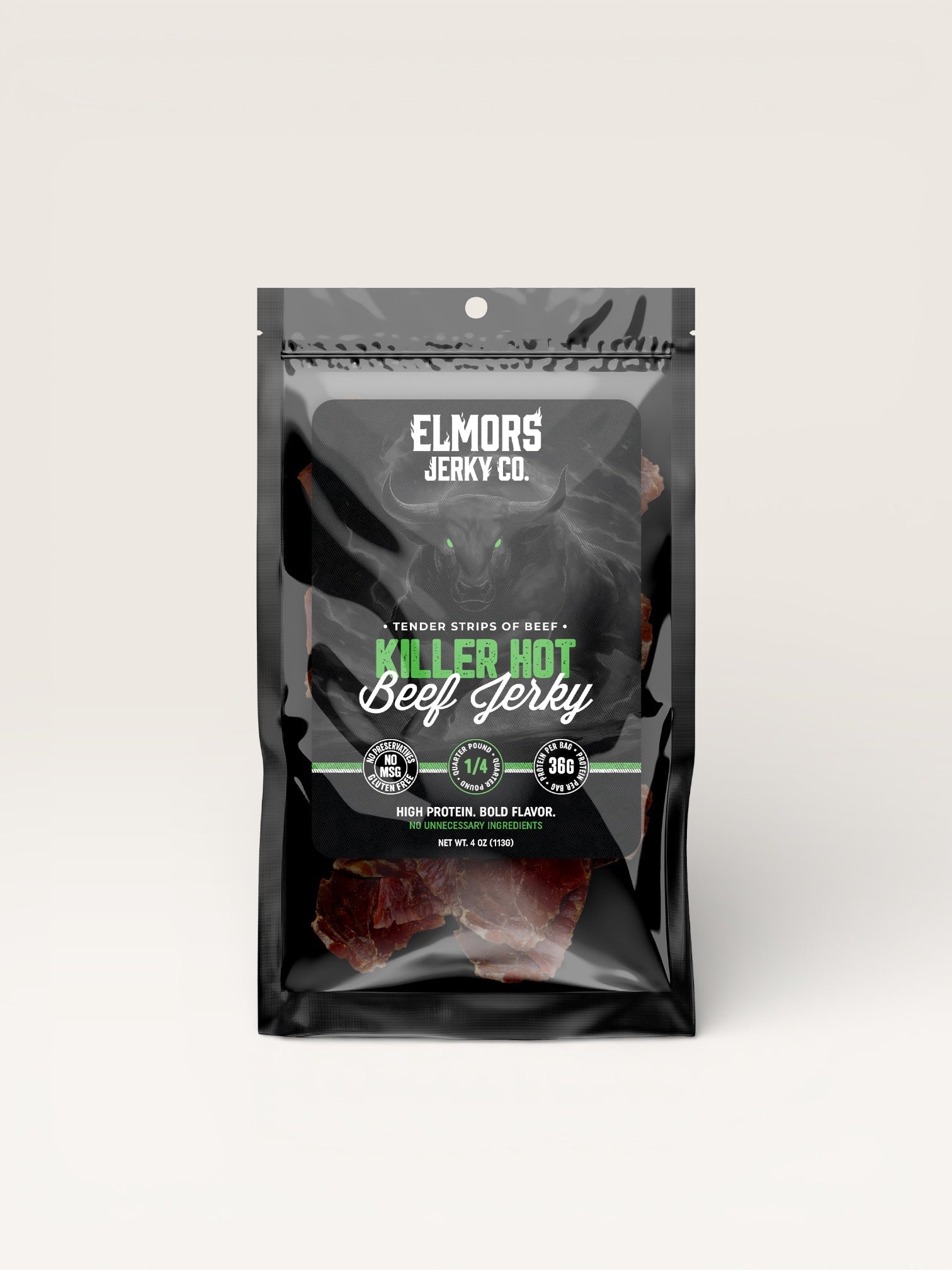 Elmors Jerky Co Killer Hot 8oz