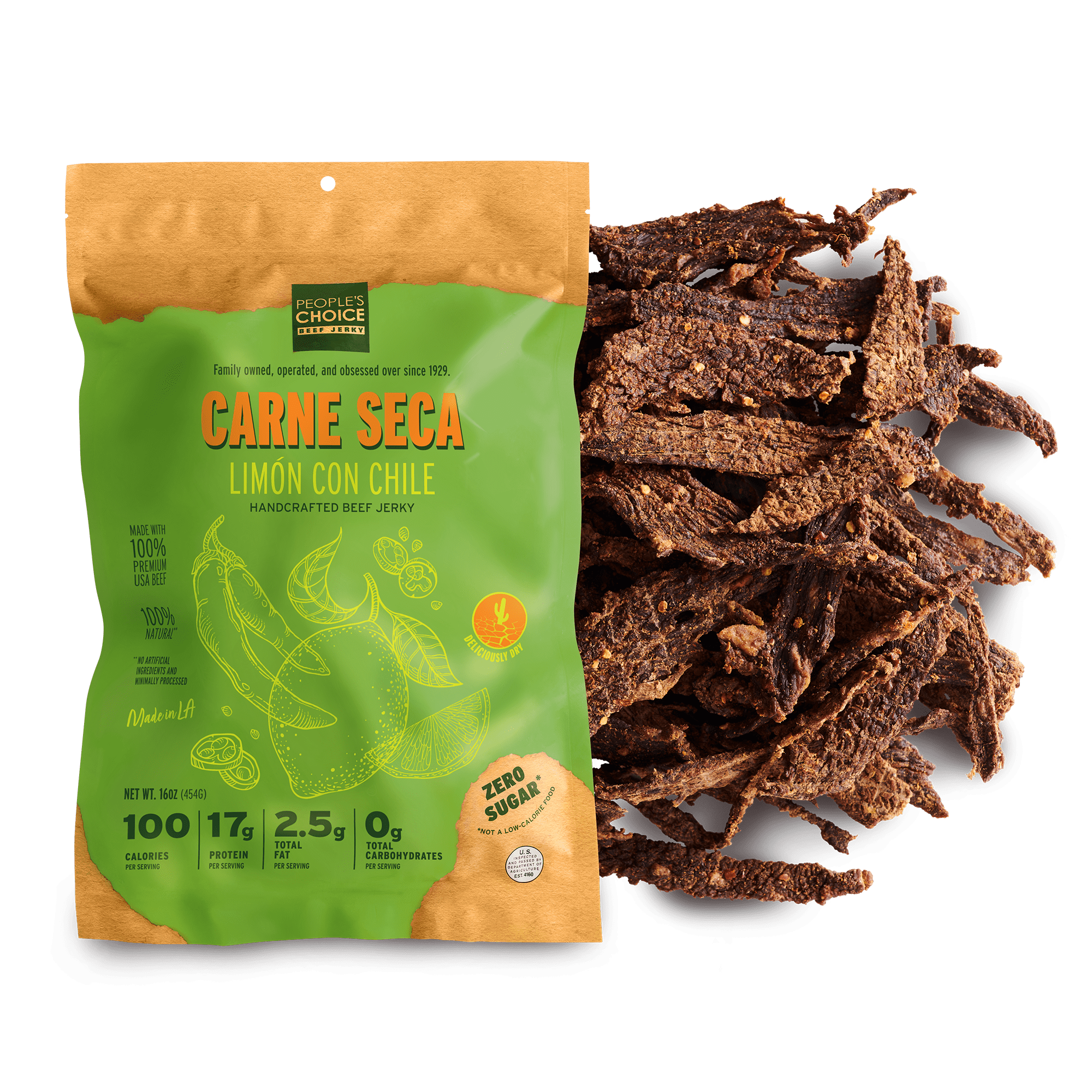 CARNE SECA - LIMON CON CHILE BEEF JERKY