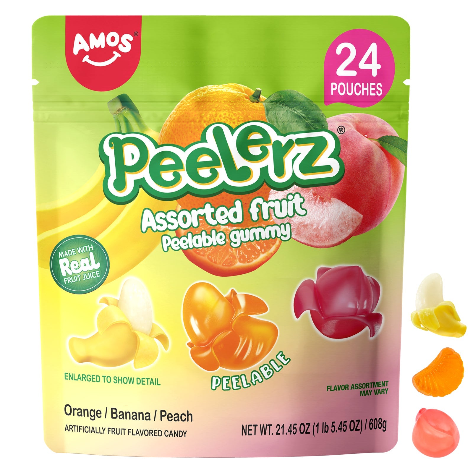 Peelerz - Peelable Gummy(New Mix Flavor - Peach+Orange+Banana)- 608g