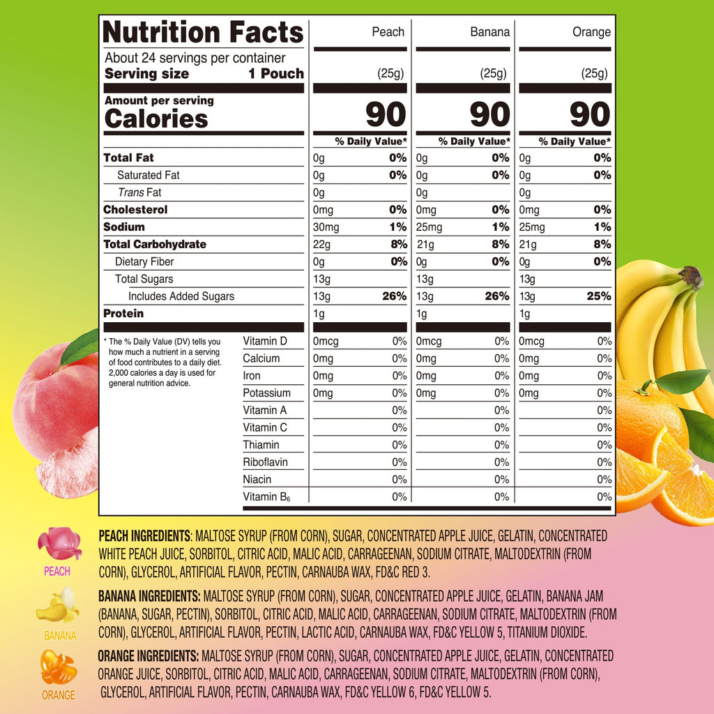 Peelerz - Peelable Gummy(New Mix Flavor - Peach+Orange+Banana)- 608g
