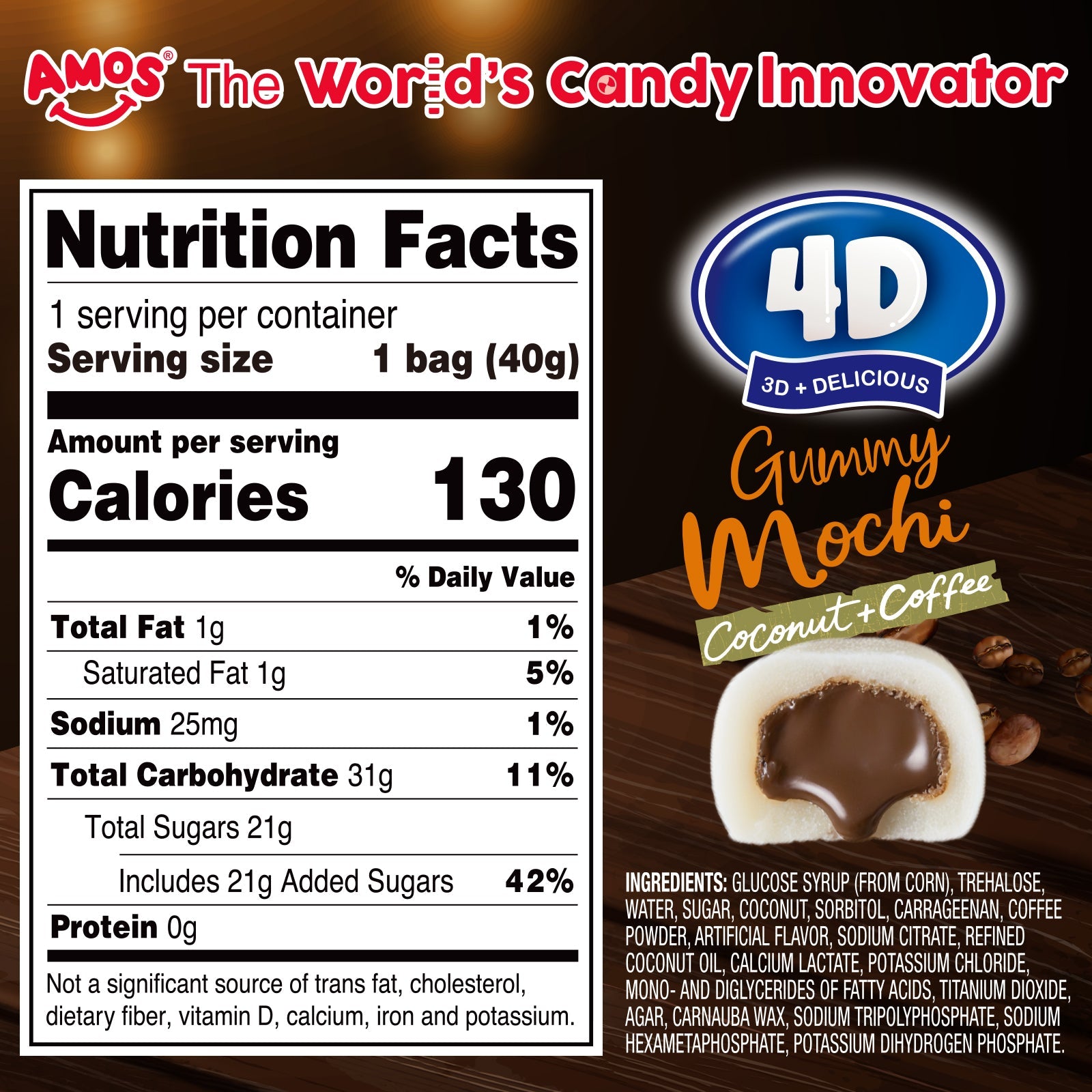 4D Gummy - Coffee+Coconut Flavor - 40g/bag