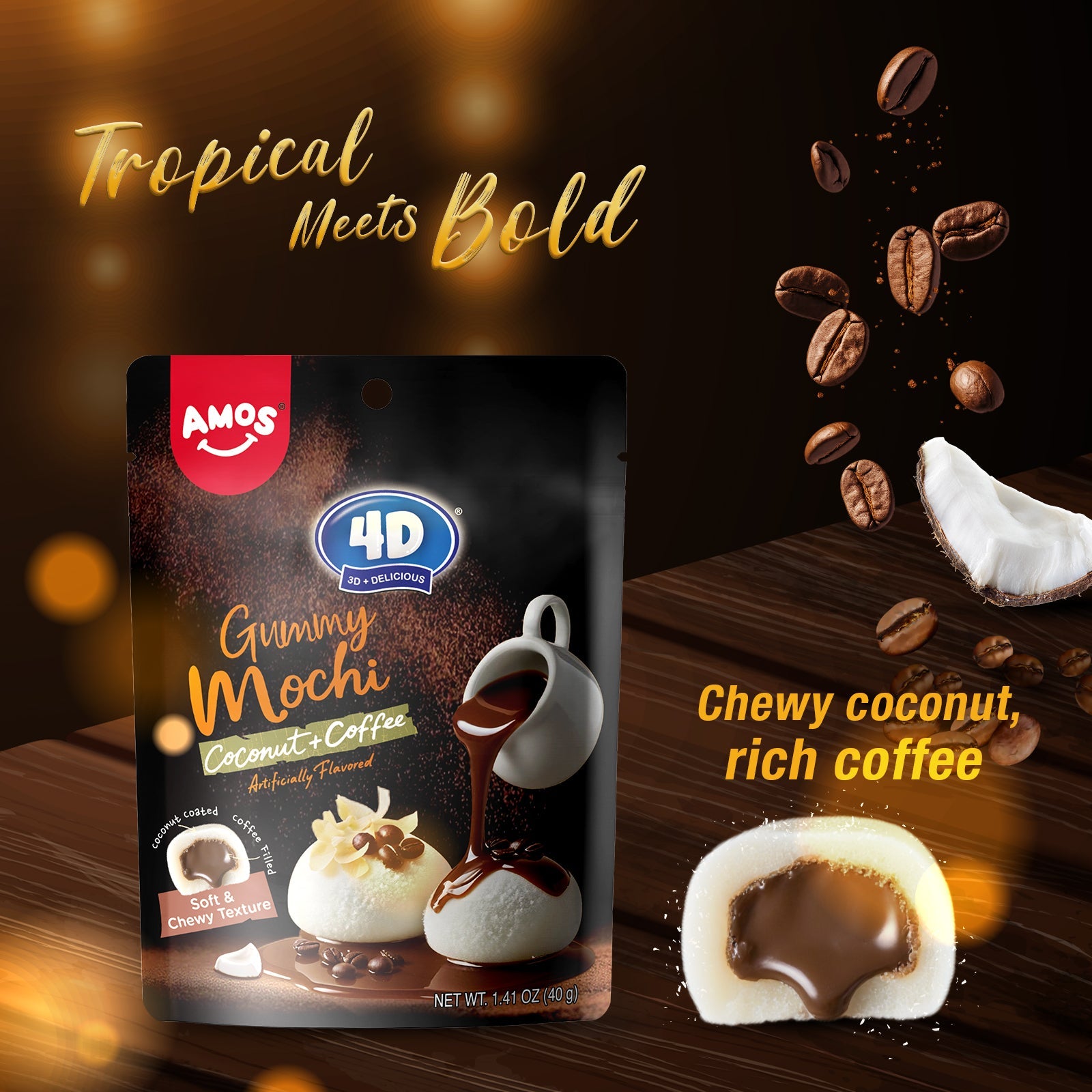 4D Gummy - Coffee+Coconut Flavor - 40g/bag