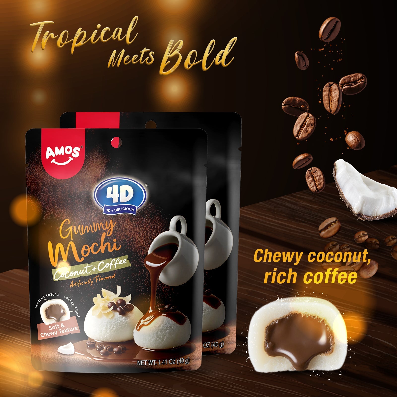 4D Gummy - Coffee+Coconut Flavor - 40g/bag