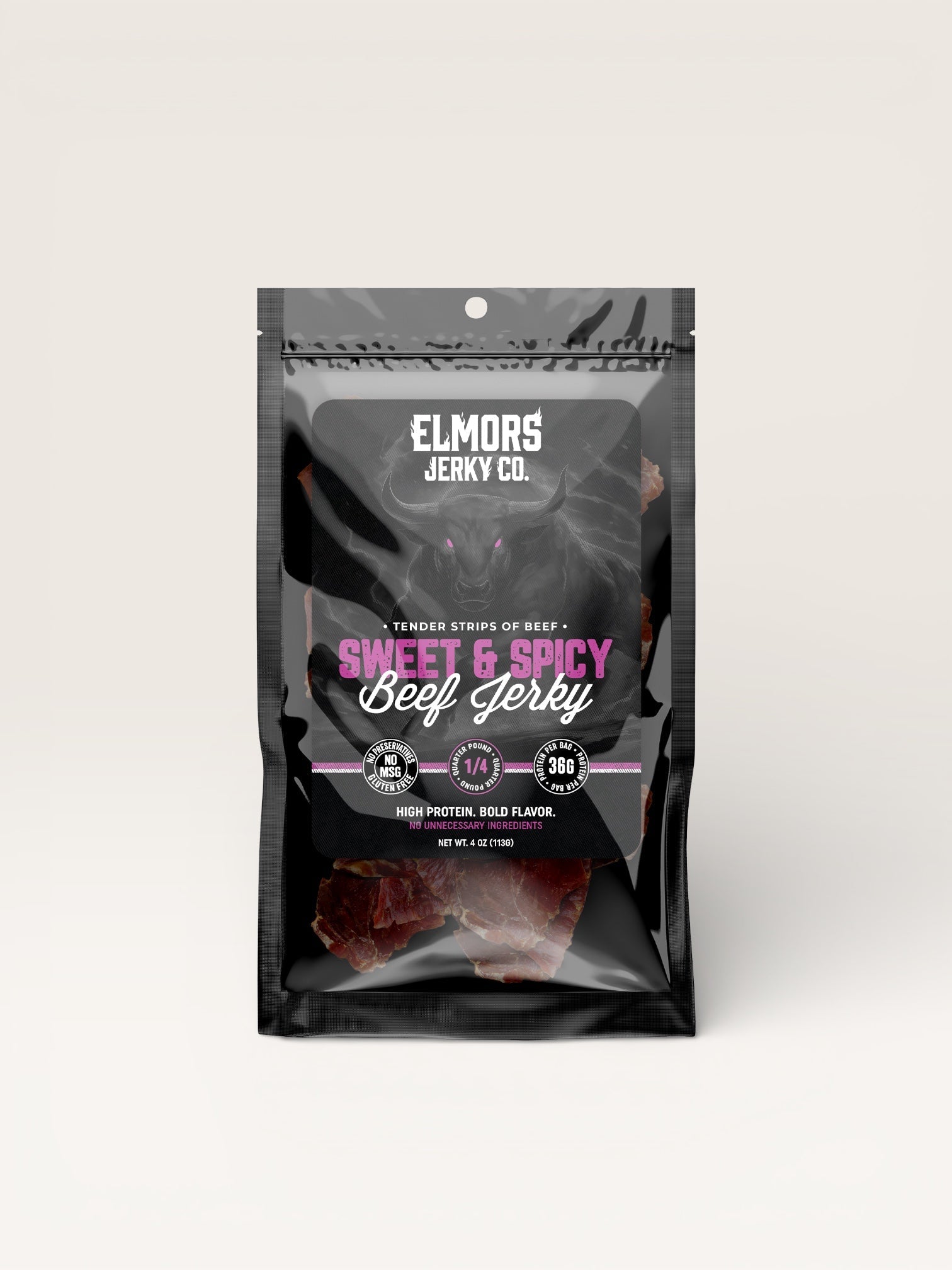 Elmors Jerky Co 8oz Sweet & Spicy