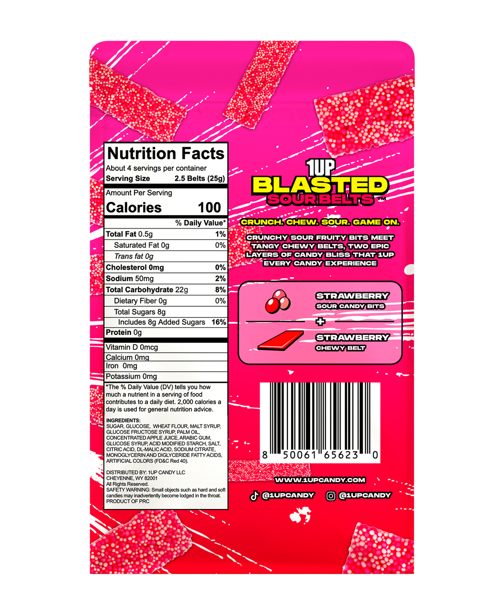 1UP Strawberry Sour Belts